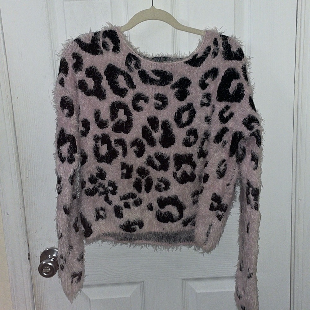 Pink Cheetah Print Wild Fables Sweater